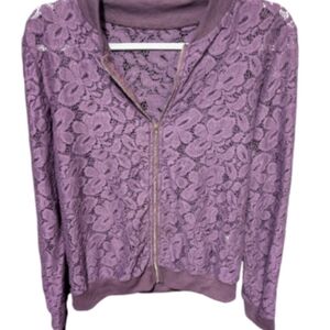 SHEIN Purple Lace Sweater